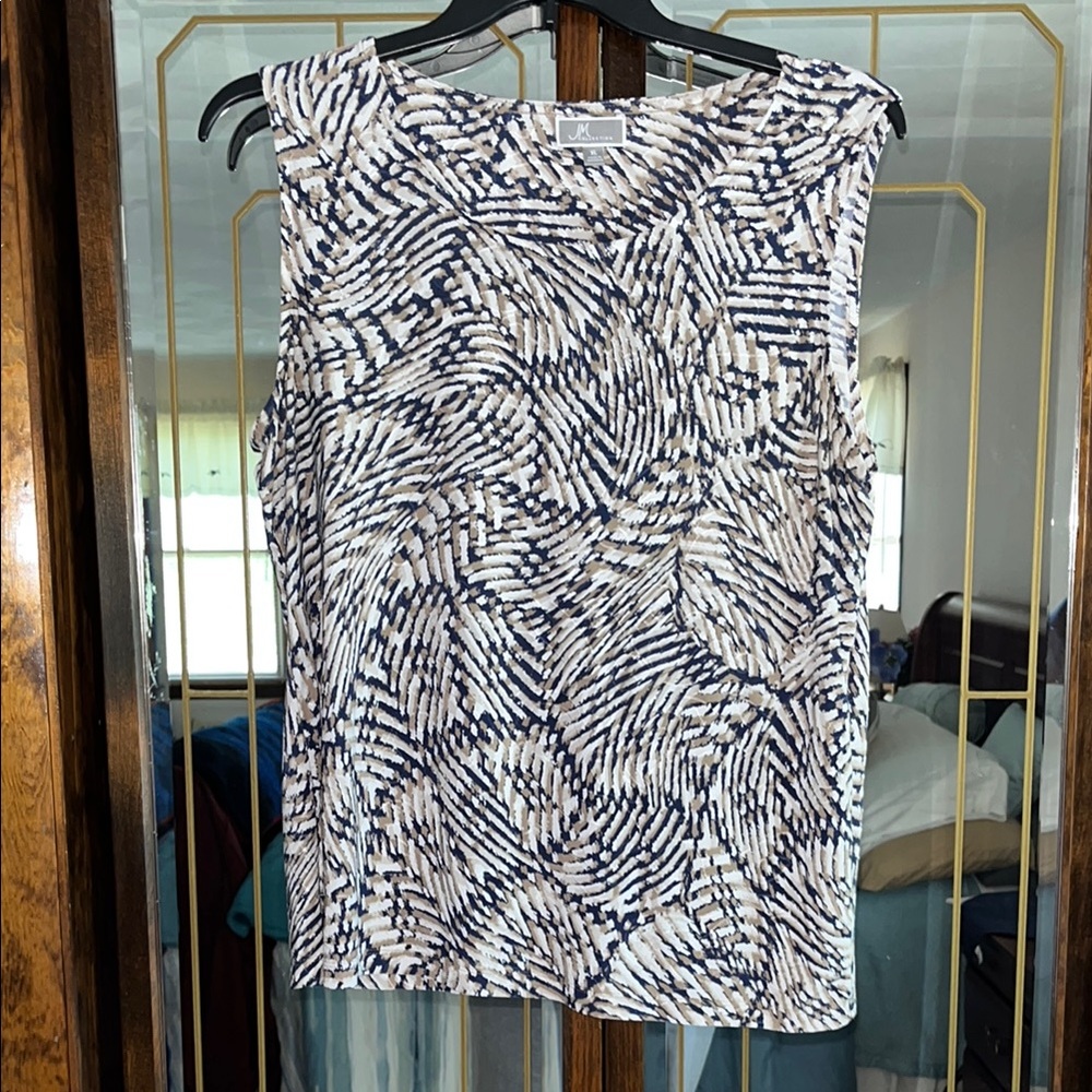 JM Collection Black and White Boxy Tank Top